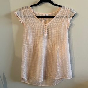 Elle Medium Peach Sheer Blouse